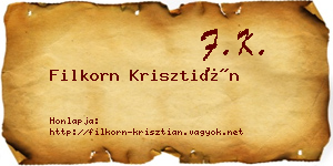 Filkorn Krisztián névjegykártya